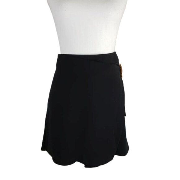 Eloquii Black Skorts Skirt Shorts Wrap Around Look Buckle Zipper Size 18 - Picture 1 of 10